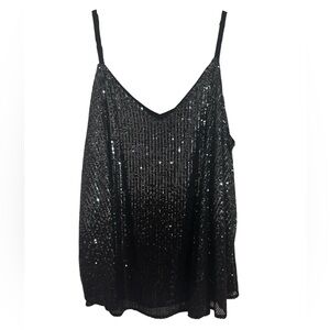 Torrid Black Allover Sequin Cami Tank Top Plus Size 3 3X